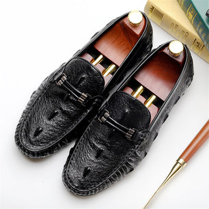 Men's Genuine Leather Round Toe Slip-On Closure Vintage Shoes