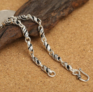 Men's 100% 925 Sterling Silver Link Chain Geometric Necklace