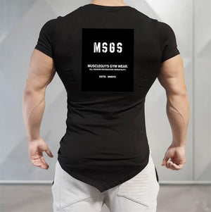 Men's V-Neck Short Sleeve Quick Dry Compression Gym Wear T-Shirt