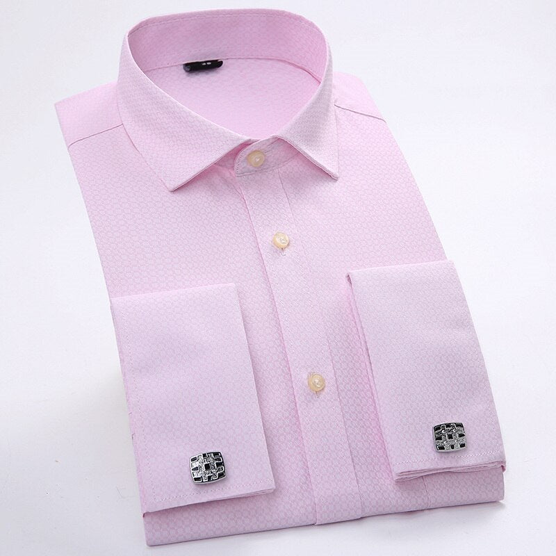 Men's 100% Cotton Single Breasted Plain Pattern Formal Shirt