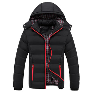 Men's Polyester Full Sleeves Zipper Closure Winter Thick Jacket