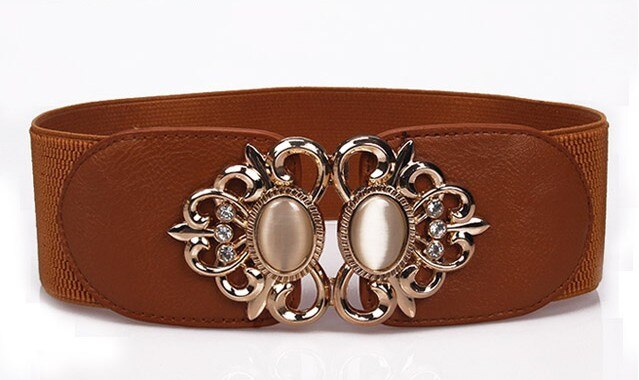 Women's Genuine Leather Fancy Pin Buckle Plain Thick Strap Belt