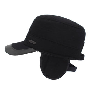 Men's Leather Adjustable Strap Snapback Baseball Casual Caps