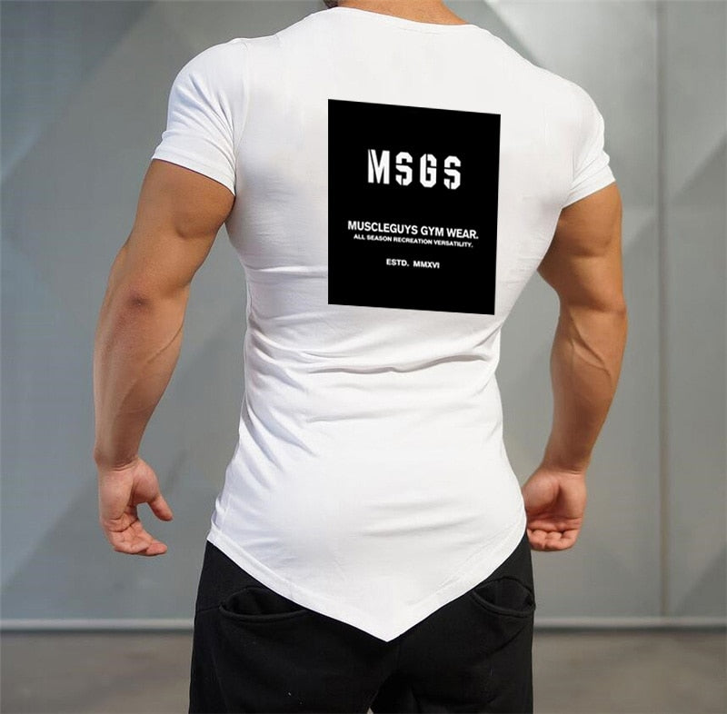 Men's V-Neck Cotton Short Sleeve Quick Dry Gym Wear T-Shirt