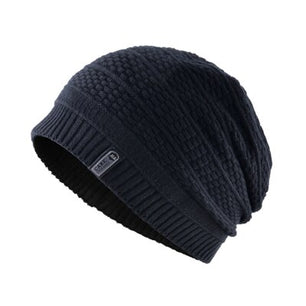 Men's Polyester Skullies Knitted Casual Hip Hop Striped Cap