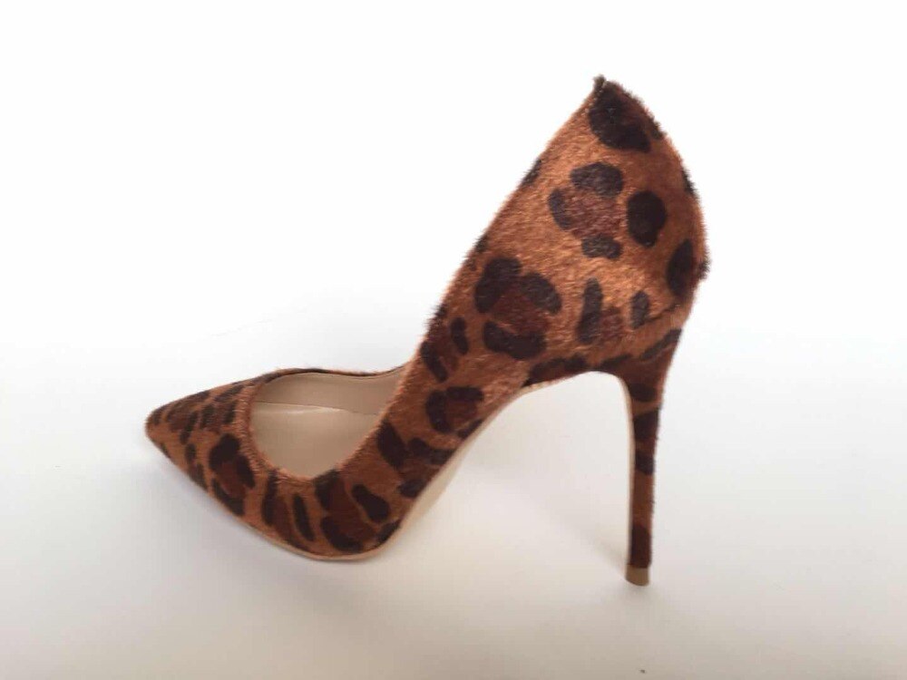 Women's PU Pointed Toe Leopard Pattern Thin High Heel Pumps Shoes