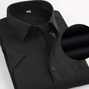 Men's Polyester Turn Down Collar Plain Pattern Casual Shirt