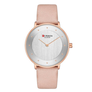 Women's Alloy Case Buckle Clasp Round Waterproof Wrist Watch