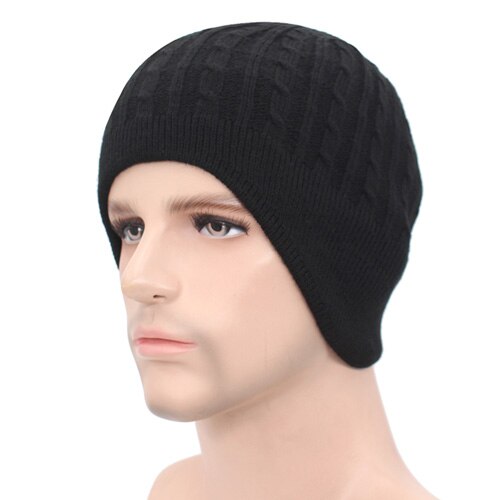 Men's Acrylic Knitted Striped Pattern Casual Skullies Winter Cap