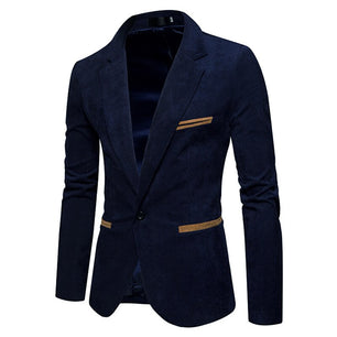 Men's Polyester Full Sleeve Single Button Closure Slim Fit Blazers