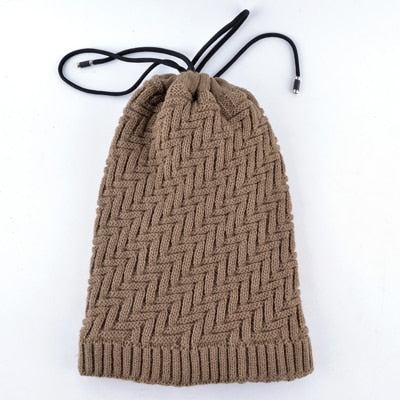 Men's Acrylic Skullies Beanies Multi-Purpose Knitted Warm Cap