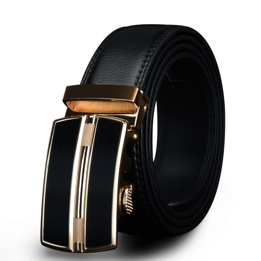 Men's Cowskin Automatic Buckle Closure Casual Wear Plain Belts