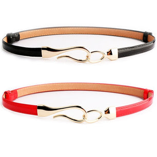 Women's PU Leather Adjustable Waistband Hasp Buckle Trendy Belt