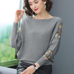 Women's O-Neck Polyester Full Sleeves Knitted Pullovers Sweater