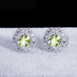 Women's 100% 925 Sterling Silver Zircon Trendy Stud Earrings