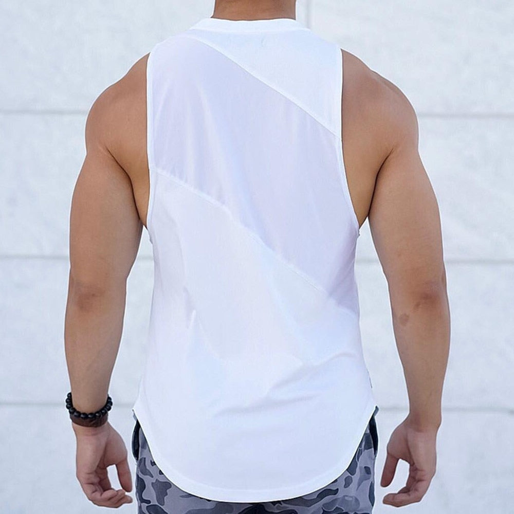 Men's O-Neck Sleeveless Quick Dry Compression Gym Wear Shirt