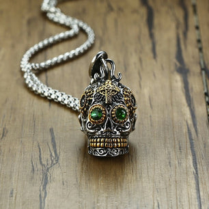 Men's Metal Stainless Steel Box Chain Skeleton Trendy Necklace