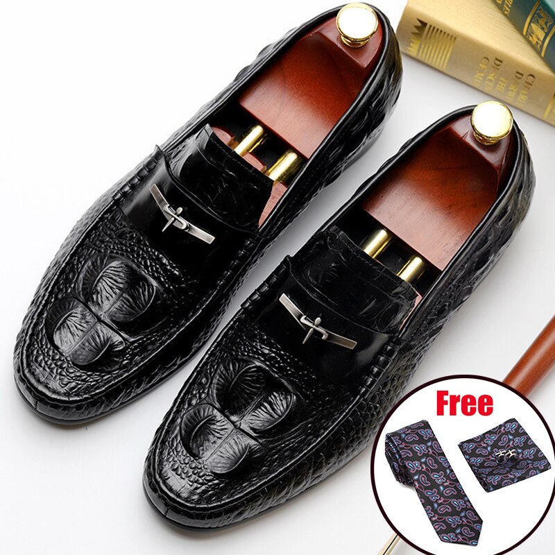 Men's Genuine Leather Round Toe Slip-On Closure Casual Shoes