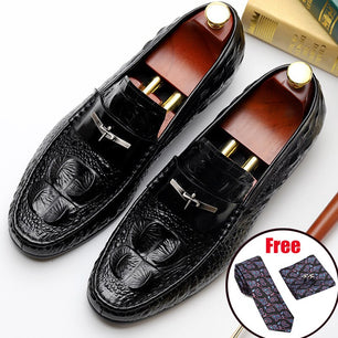 Men's Genuine Leather Round Toe Slip-On Closure Casual Shoes