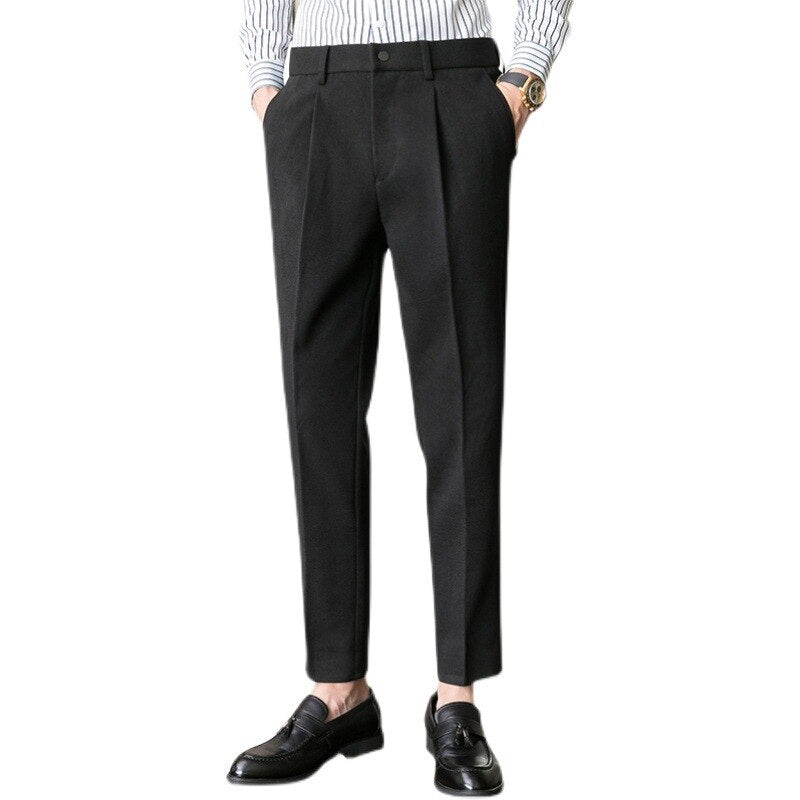 Men's Cotton Zipper Fly Closure Plain Pattern Casual Wear Pants