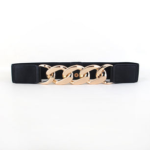 Women's PU Elastic Waist Closure Wide Trendy Waistband Belts