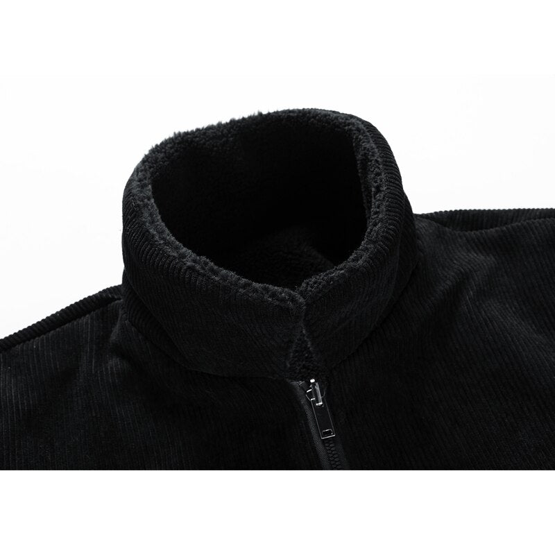 Men's Turn-Down Collar Polyester Full Sleeves Zipper Jacket