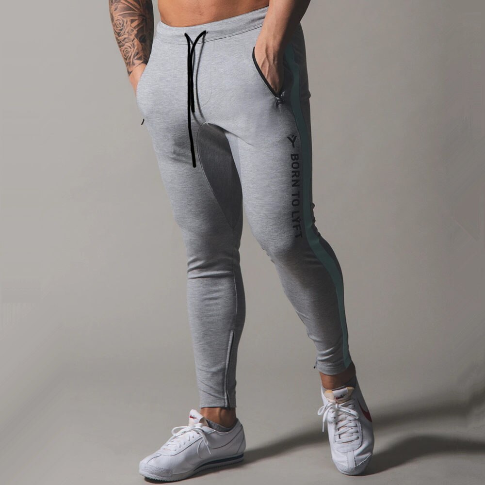 Men's Cotton Drawstring Elastic Waist Gym Wear Casual Trousers