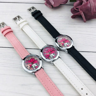 Kid's Alloy Case Round Shape Buckle Clasp Waterproof Quartz Watch