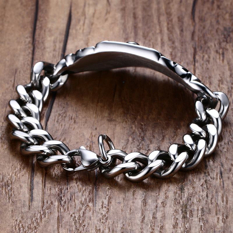 Men's Stainless Steel Link Chain Geometric Vintage Bracelet