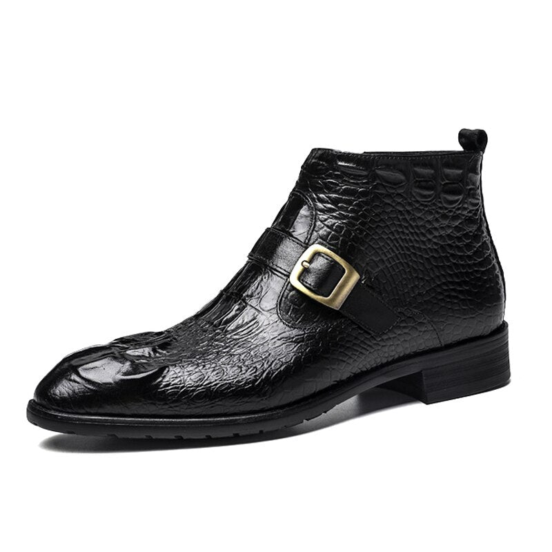 Men's Genuine Leather Pointed Toe Lace-up Casual Wear Shoes