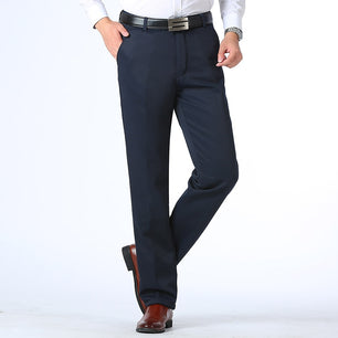 Men's Cotton Zipper Fly Closure High Waist Casual Work Pant