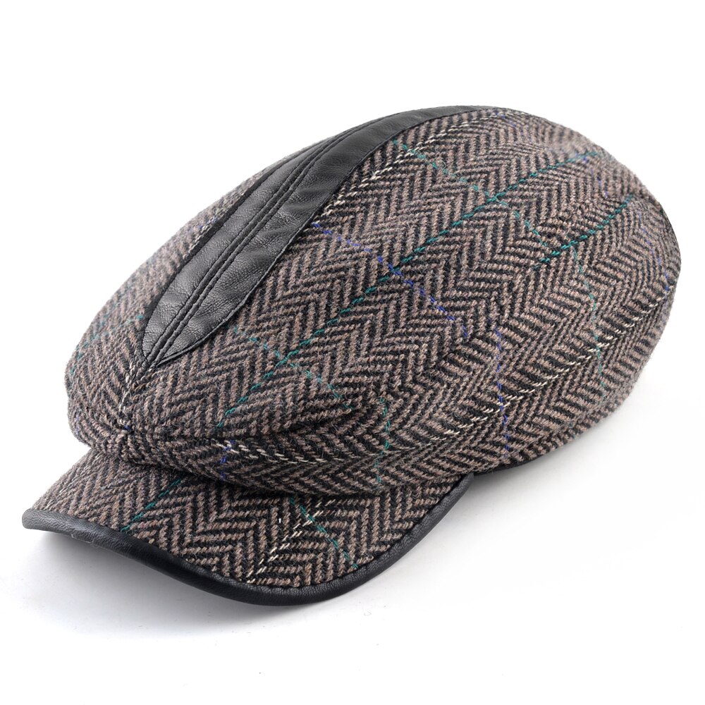 Men's Wool Knitted Pattern Casual Wear Flat Winter Warm Cap