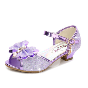 Kid's Girl PU Peep Toe Buckle Strap Closure Wedding Party Sandals