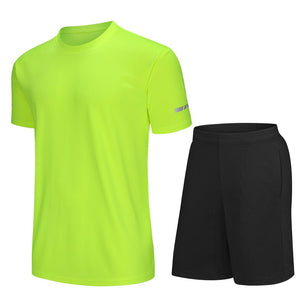 Men's O-Neck Short Sleeves Shirt With Shorts Fitness Tracksuit