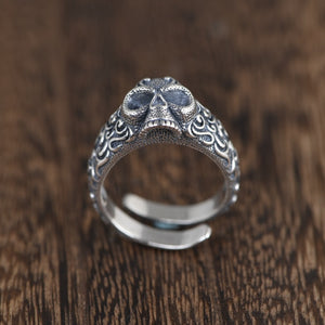 Men's 100% 925 Sterling Silver Skeleton Pattern Punk Rings