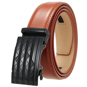 Men's Cowskin Automatic Alloy Buckle Luxury Solid Pattern Belts
