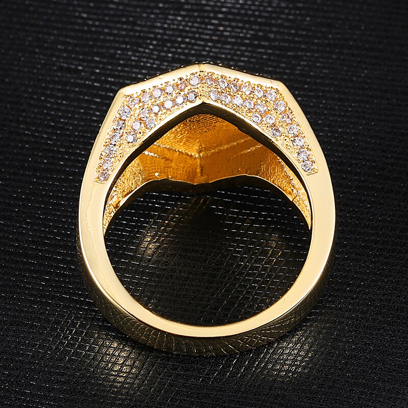 Men's Copper Zircon Hip-Hop Pave Setting Trendy Elegant Ring