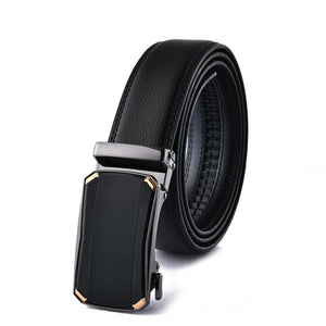 Men's Cowskin Automatic Metal Buckle Luxury Solid Pattern Belt