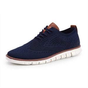 Men's Round Toe Mesh Breathable Lace-up Comfortable Casual Shoes