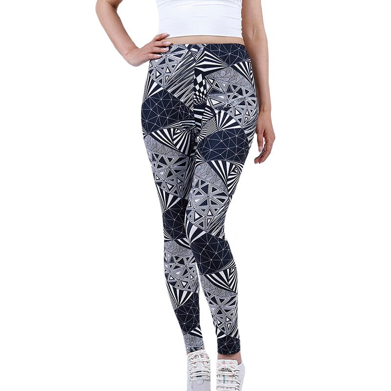 Women's Polyester High Waist Pattern Quick Dry Printed Leggings