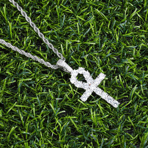 Men's Metal Copper Hip Hop Cubic Zirconia Trendy Cross Necklaces