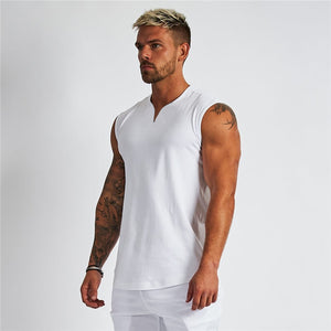 Men's V-Neck Sleeveless Quick Dry Compression Gym Wear Shirt