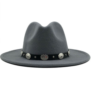 Women's Wool Rivet Ribbon Pattern Casual Wear Elegant Trendy Hat