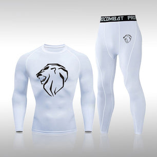 Men's Polyester Long Sleeve Compression Gym Fitness Sports Suit