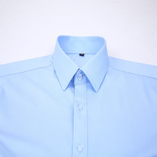 Men's Polyester Turn Down Collar Plain Pattern Formal Shirt