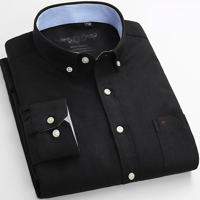 Men's Polyester Turndown Collar Full Sleeves Formal Wear Shirt