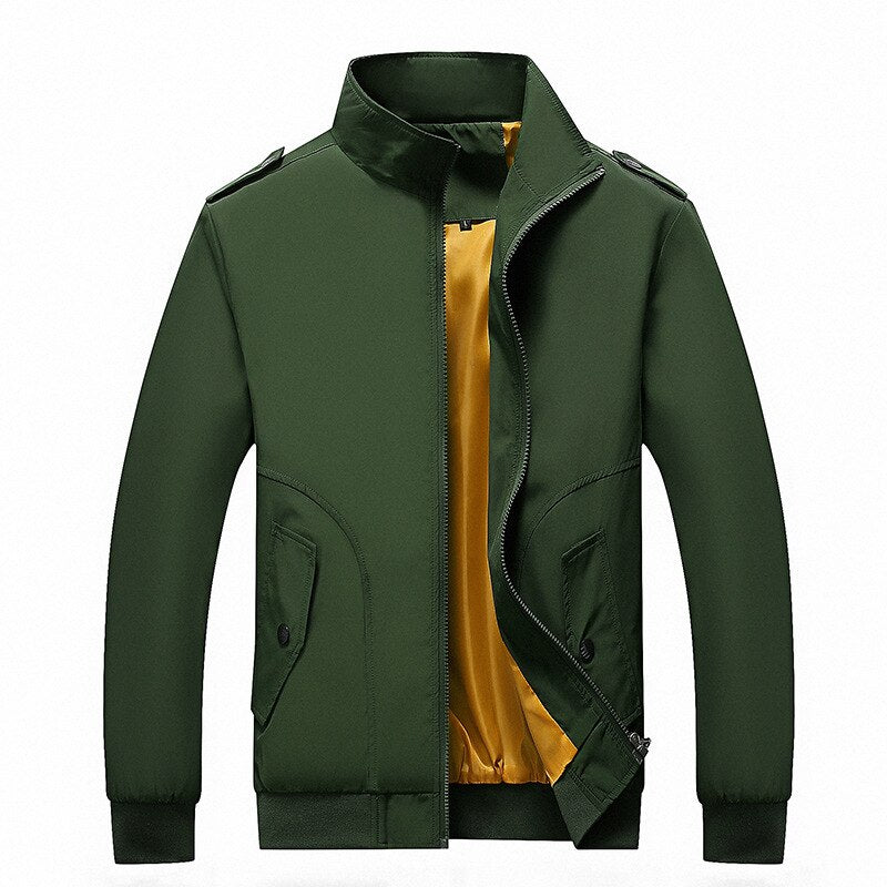 Men's Polyester Full Sleeves Zipper Closure Thin Slim Fit Jacket