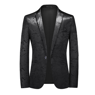 Men's Polyester Full Sleeve Single Button Closure Slim Blazers