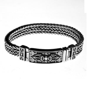 Men's 100% 925 Sterling Silver Link Chain Geometric Bracelet