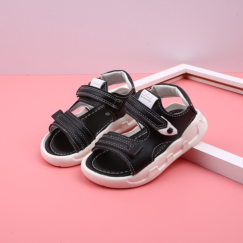 Kid's Boy PU Anti Slippery Hook Loop Closure Classic Sandals